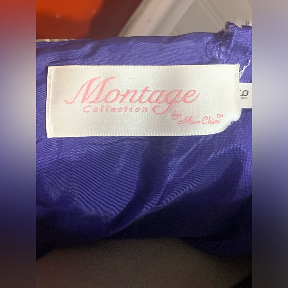 Mon Chéri’s Montage gold and purple iridescent long dress - Picture 5 of 5